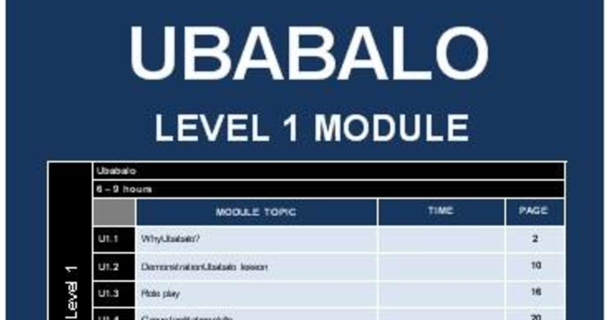 Ubabal Ubabalo Level 1 Training