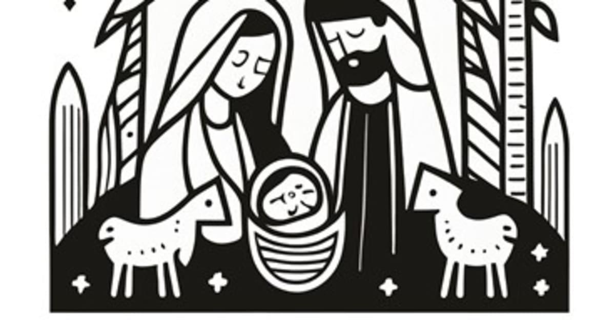 Mary & Joseph Coloring In